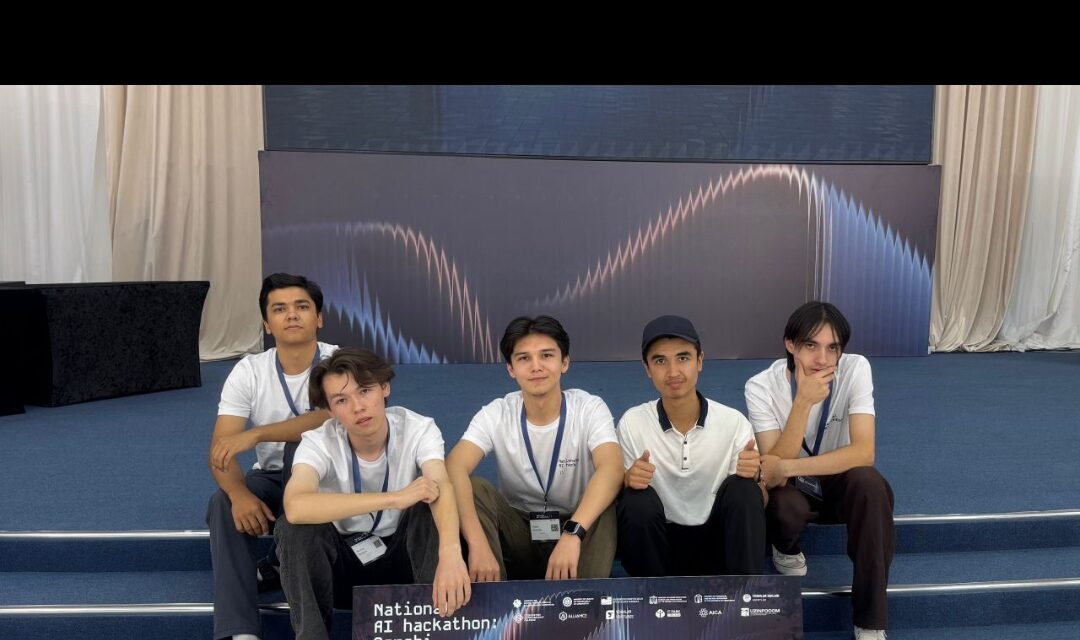 Hackathon team with a 2nd place certificate
